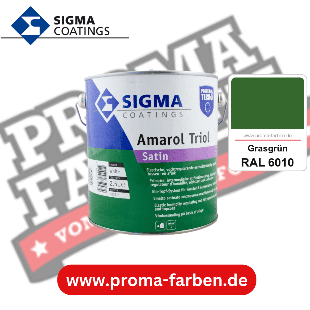 SIGMA Amarol Triol Satin Power Tech 3 kaufen bei Proma Farben RAL 6010 Grasgrün