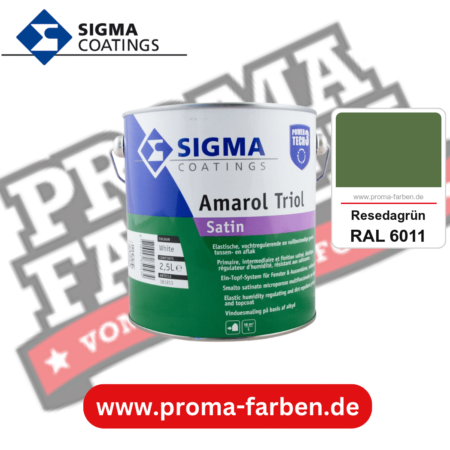 SIGMA Amarol Triol Satin Power Tech 3 kaufen bei Proma Farben RAL 6011 Resedagrün