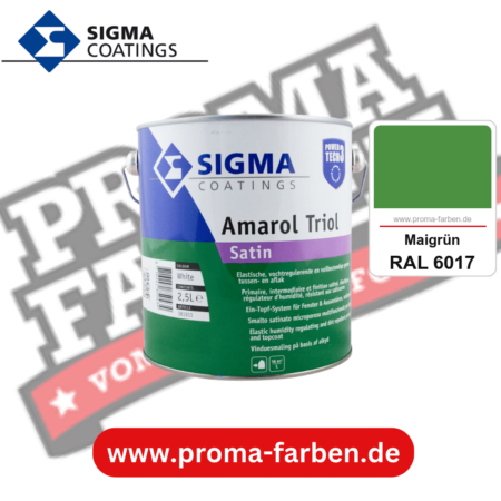 SIGMA Amarol Triol Satin Power Tech 3 kaufen bei Proma Farben RAL 6017 Maigrün