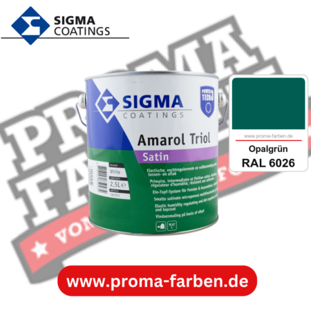 SIGMA Amarol Triol Satin Power Tech 3 kaufen bei Proma Farben RAL 6026 Opalgrün