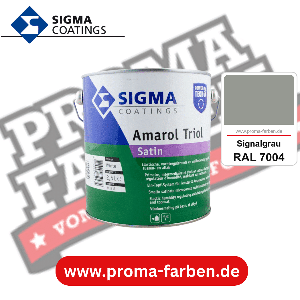 SIGMA Amarol Triol Satin Power Tech 3 kaufen bei Proma Farben RAL 7004 Signalgrau