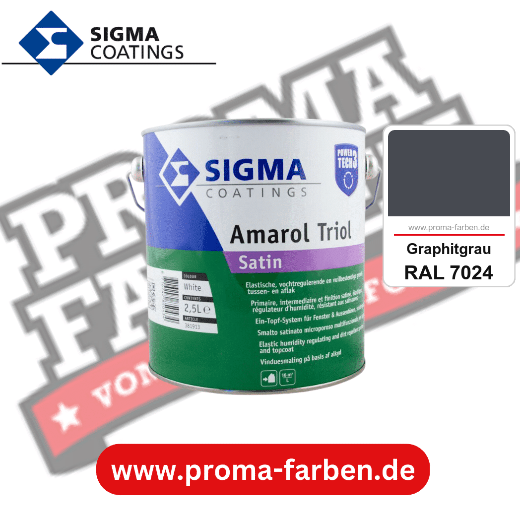 SIGMA Amarol Triol Satin Power Tech 3 kaufen bei Proma Farben RAL 7024 Graphitgrau