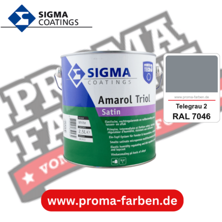 SIGMA Amarol Triol Satin Power Tech 3 kaufen bei Proma Farben RAL 7046 Telegrau 2