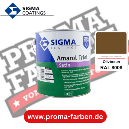 SIGMA Amarol Triol Satin Power Tech 3 kaufen bei Proma Farben RAL 8008 Olivbraun