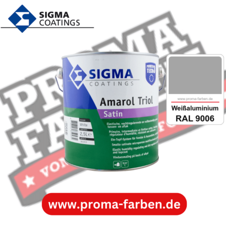 SIGMA Amarol Triol Satin Power Tech 3 kaufen bei Proma Farben RAL 9006 Weißaluminium