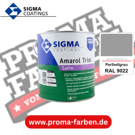 SIGMA Amarol Triol Satin Power Tech 3 kaufen bei Proma Farben RAL 9022 Perlhellgrau