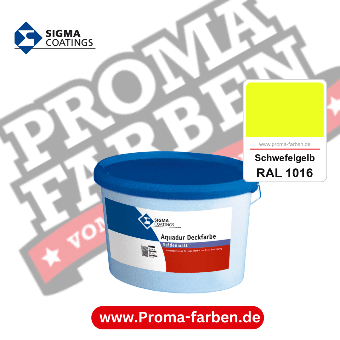 SIGMA Aquadur Deckfarbe kaufen bei Proma Farben RAL 1016 Schwefelgelb