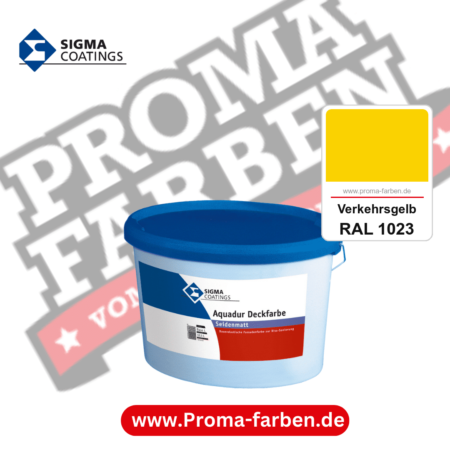 SIGMA Aquadur Deckfarbe kaufen bei Proma Farben RAL 1023 Verkehrsgelb