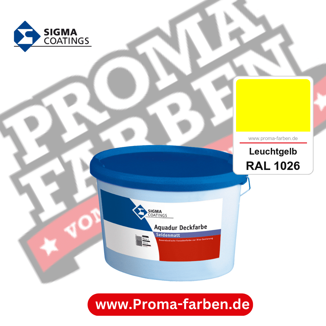 SIGMA Aquadur Deckfarbe kaufen bei Proma Farben RAL 1026 Leuchtgelb