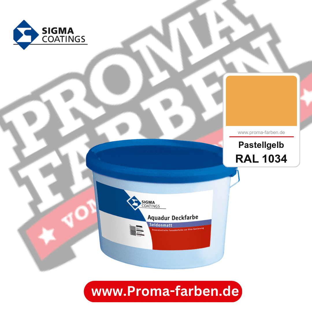 SIGMA Aquadur Deckfarbe kaufen bei Proma Farben RAL 1034 Pastellgelb