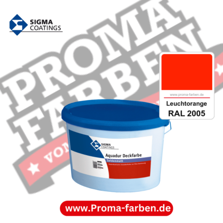 SIGMA Aquadur Deckfarbe kaufen bei Proma Farben RAL 2005 Leuchtorange
