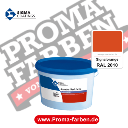 SIGMA Aquadur Deckfarbe kaufen bei Proma Farben RAL 2010 Signalorange