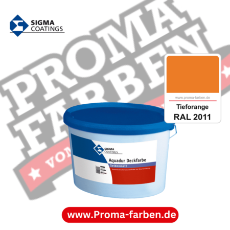 SIGMA Aquadur Deckfarbe kaufen bei Proma Farben RAL 2011 Tieforange