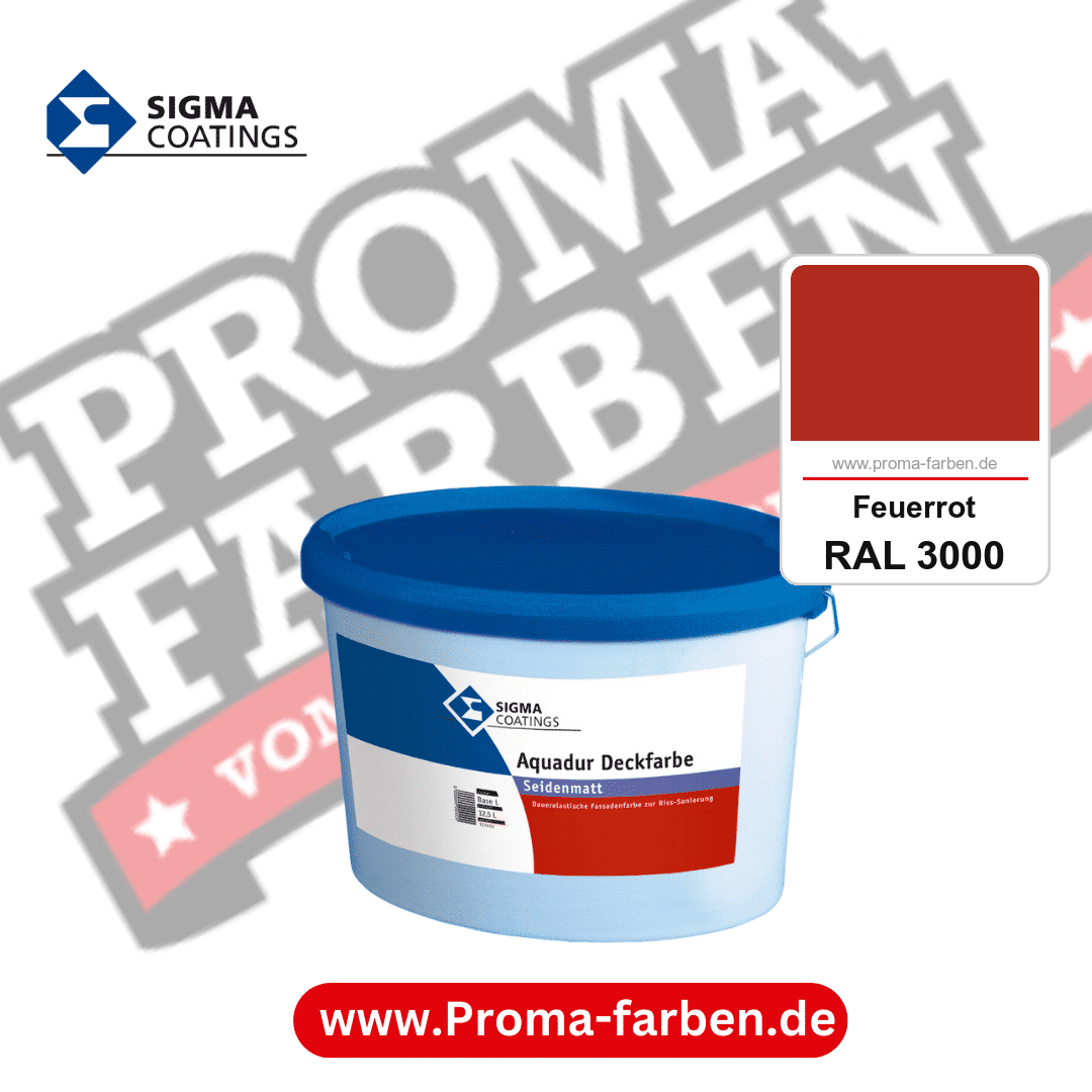 SIGMA Aquadur Deckfarbe kaufen bei Proma Farben RAL 3000 Feuerrot
