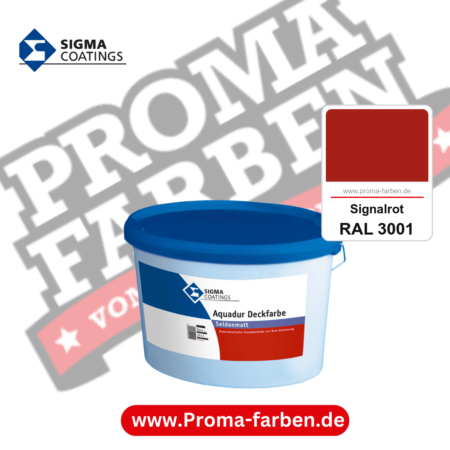 SIGMA Aquadur Deckfarbe kaufen bei Proma Farben RAL 3001 Signalrot