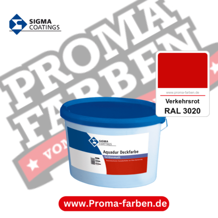 SIGMA Aquadur Deckfarbe kaufen bei Proma Farben RAL 3020 Verkehrsrot