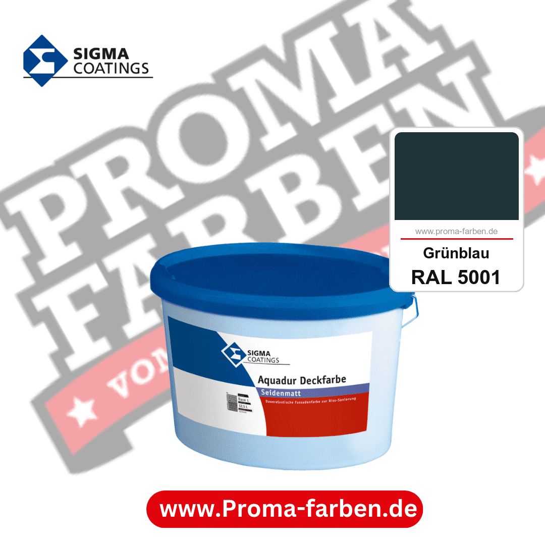 SIGMA Aquadur Deckfarbe kaufen bei Proma Farben RAL 5001 Grünblau