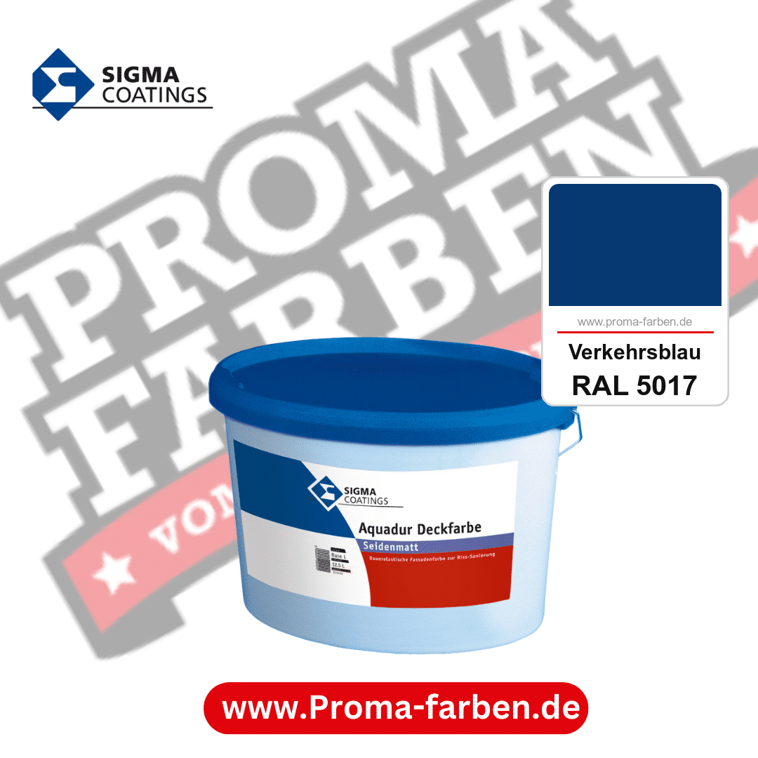 SIGMA Aquadur Deckfarbe kaufen bei Proma Farben RAL 5017 Verkehrsblau