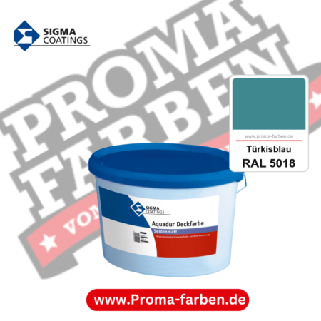 SIGMA Aquadur Deckfarbe kaufen bei Proma Farben RAL 5018 Türkisblau