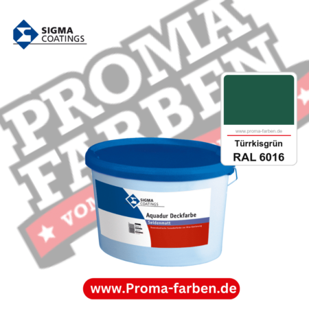SIGMA Aquadur Deckfarbe kaufen bei Proma Farben RAL 6016 Türrkisgrün
