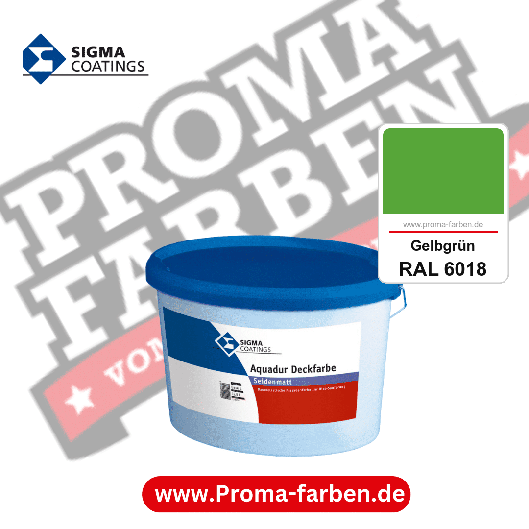 SIGMA Aquadur Deckfarbe kaufen bei Proma Farben RAL 6018 Gelbgrün