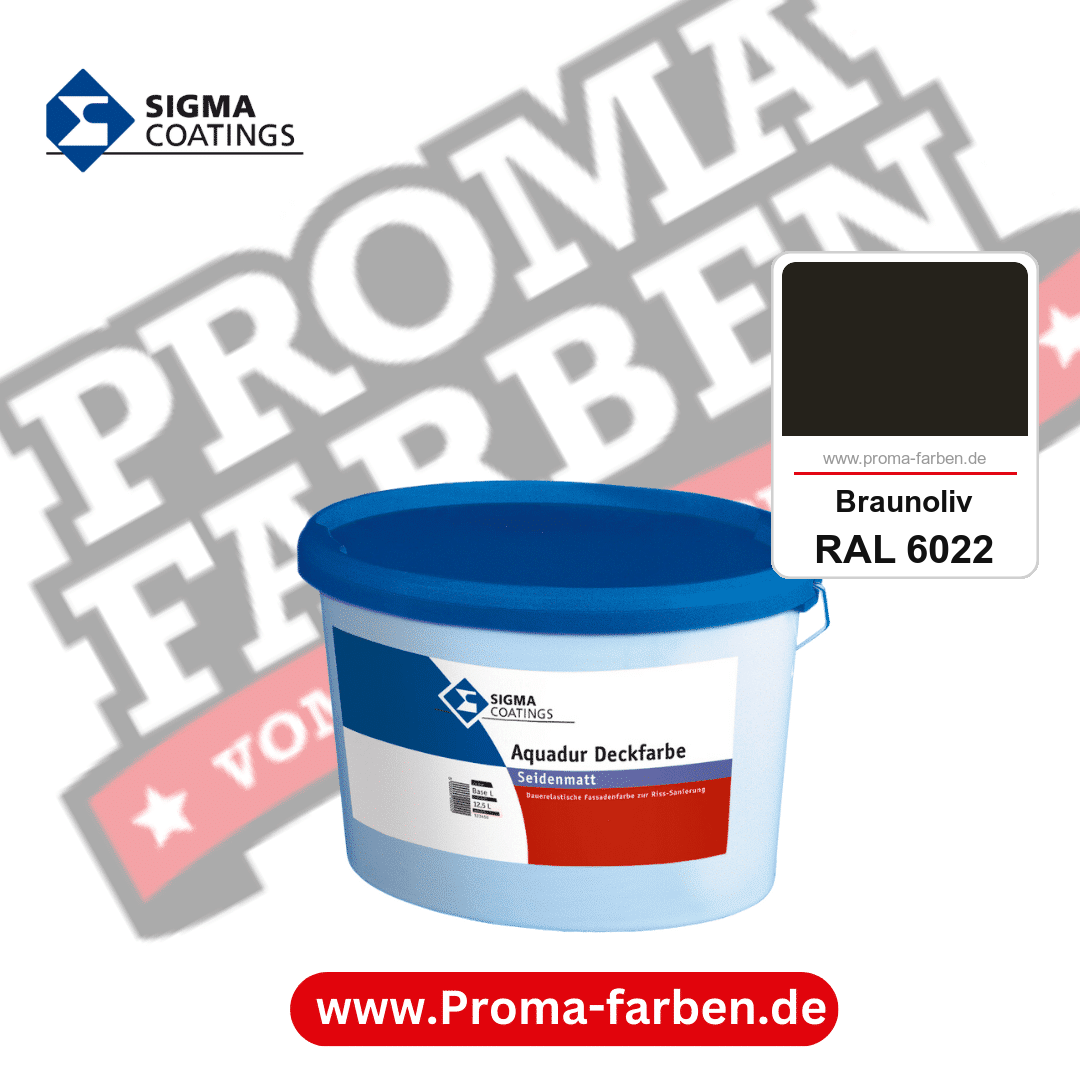 SIGMA Aquadur Deckfarbe kaufen bei Proma Farben RAL 6022 Braunoliv
