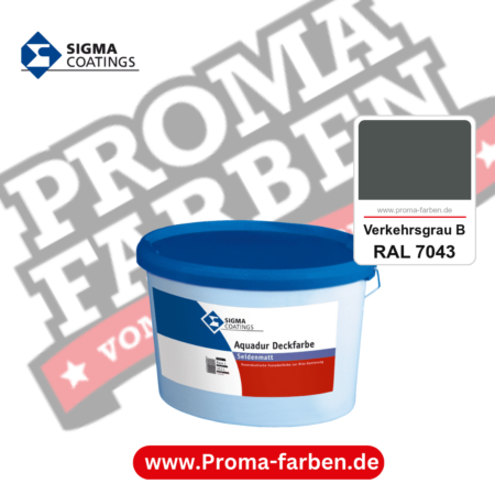 SIGMA Aquadur Deckfarbe kaufen bei Proma Farben RAL 7043 Verkehrsgrau B