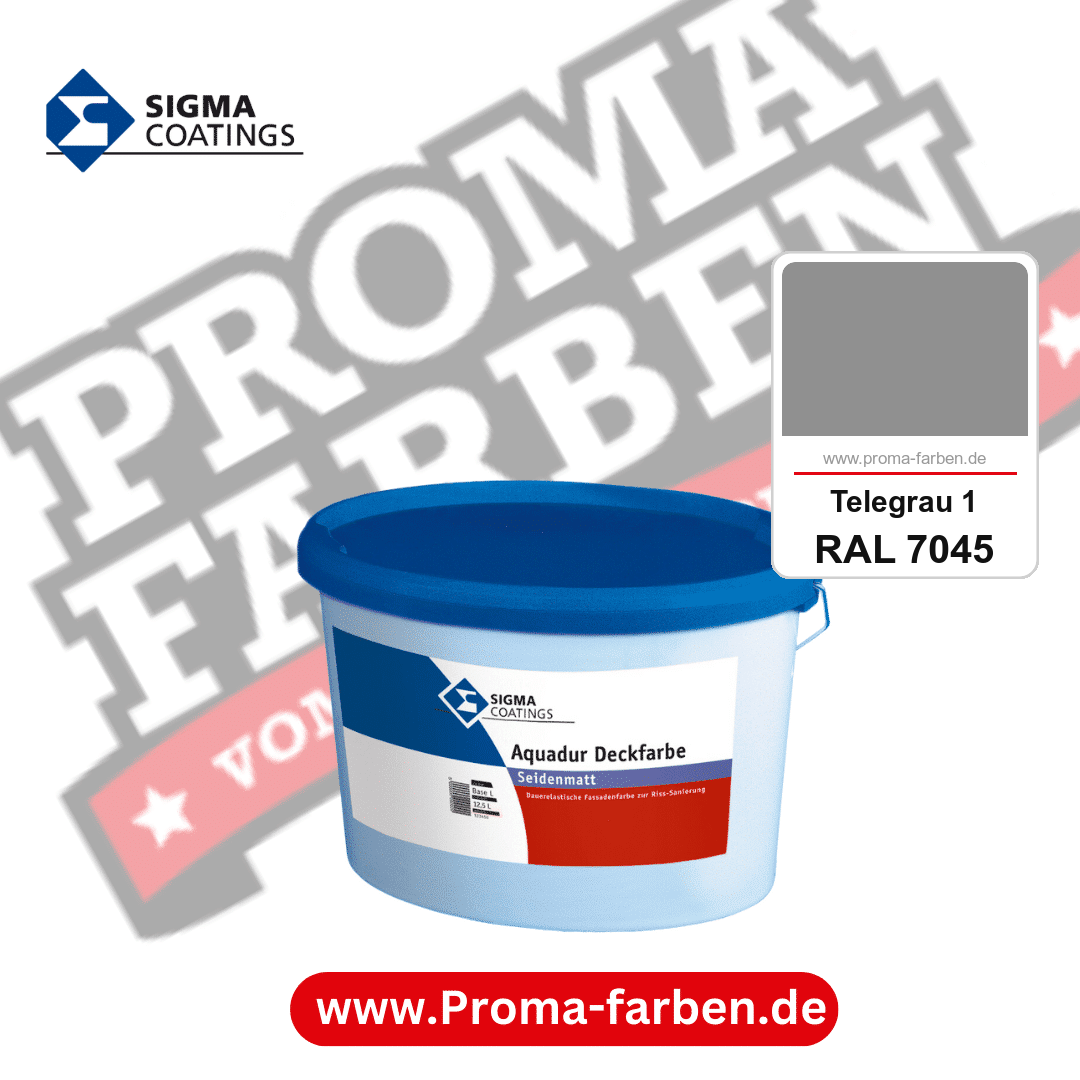 SIGMA Aquadur Deckfarbe kaufen bei Proma Farben RAL 7045 Telegrau 1