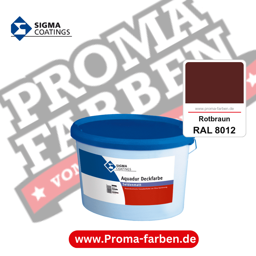 SIGMA Aquadur Deckfarbe kaufen bei Proma Farben RAL 8012 Rotbraun