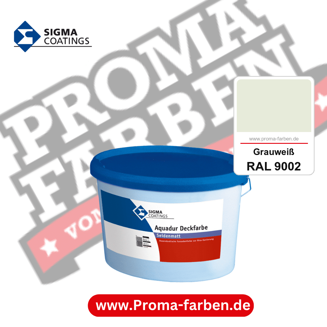 SIGMA Aquadur Deckfarbe kaufen bei Proma Farben RAL 9002 Grauweiß