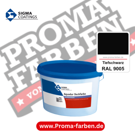 SIGMA Aquadur Deckfarbe kaufen bei Proma Farben RAL 9005 Tiefschwarz