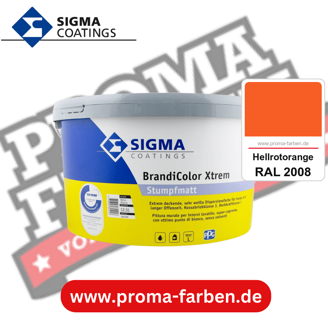 SIGMA Brandicolor Xtrem kaufen bei Proma Farben RAL 2008 Hellrotorange