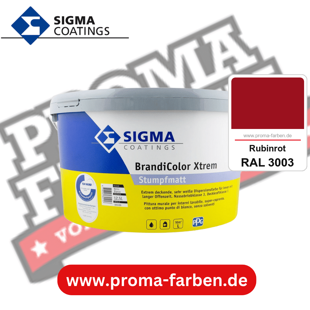 SIGMA Brandicolor Xtrem kaufen bei Proma Farben RAL 3003 Rubinrot