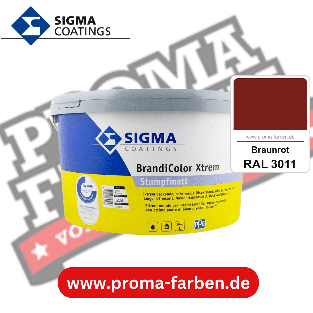 SIGMA Brandicolor Xtrem kaufen bei Proma Farben RAL 3011 Braunrot