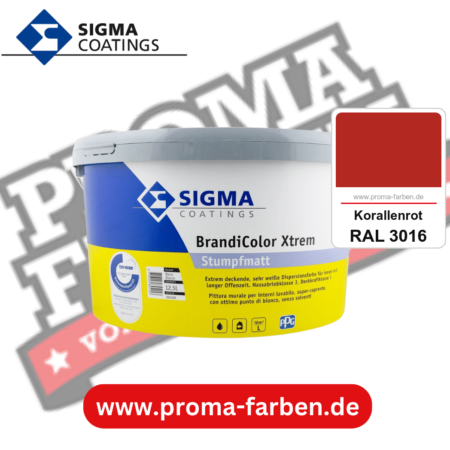 SIGMA Brandicolor Xtrem kaufen bei Proma Farben RAL 3016 Korallenrot