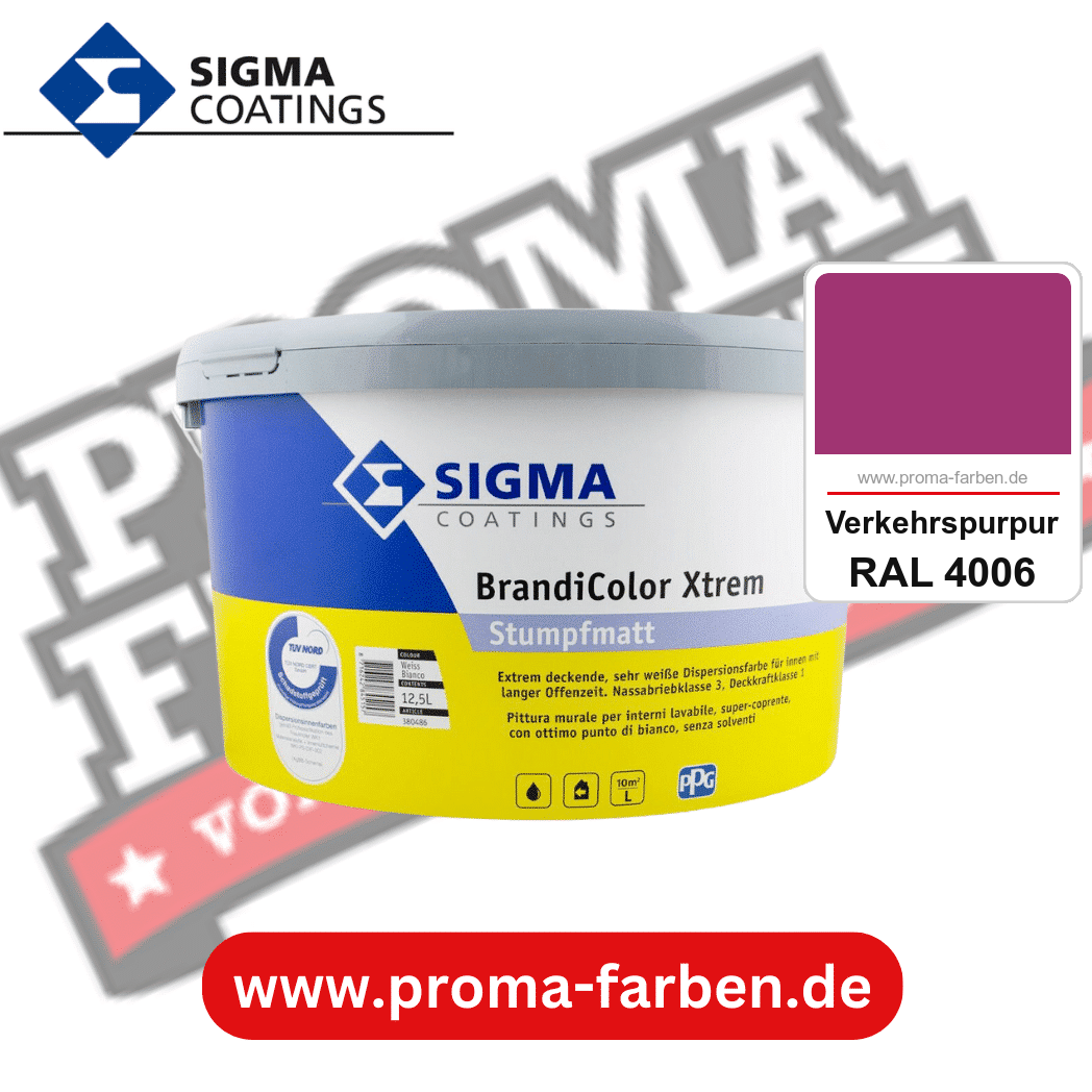 SIGMA Brandicolor Xtrem kaufen bei Proma Farben RAL 4006 Verkehrspurpur