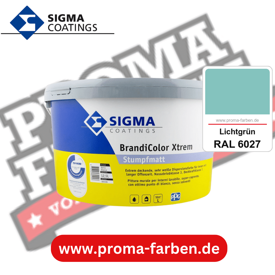 SIGMA Brandicolor Xtrem kaufen bei Proma Farben RAL 6027 Lichtgrün
