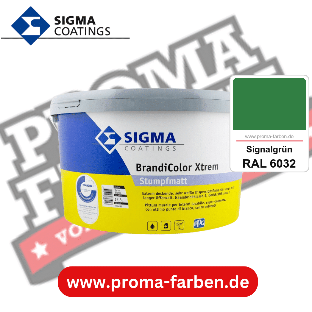 SIGMA Brandicolor Xtrem kaufen bei Proma Farben RAL 6032 Signalgrün