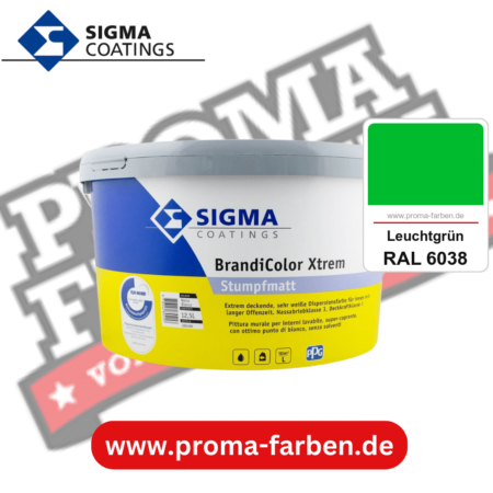 SIGMA Brandicolor Xtrem kaufen bei Proma Farben RAL 6038 Leuchtgrün
