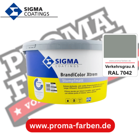 SIGMA Brandicolor Xtrem kaufen bei Proma Farben RAL 7042 Verkehrsgrau A