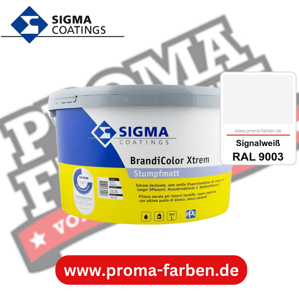SIGMA Brandicolor Xtrem kaufen bei Proma Farben RAL 9003 Signalweiß