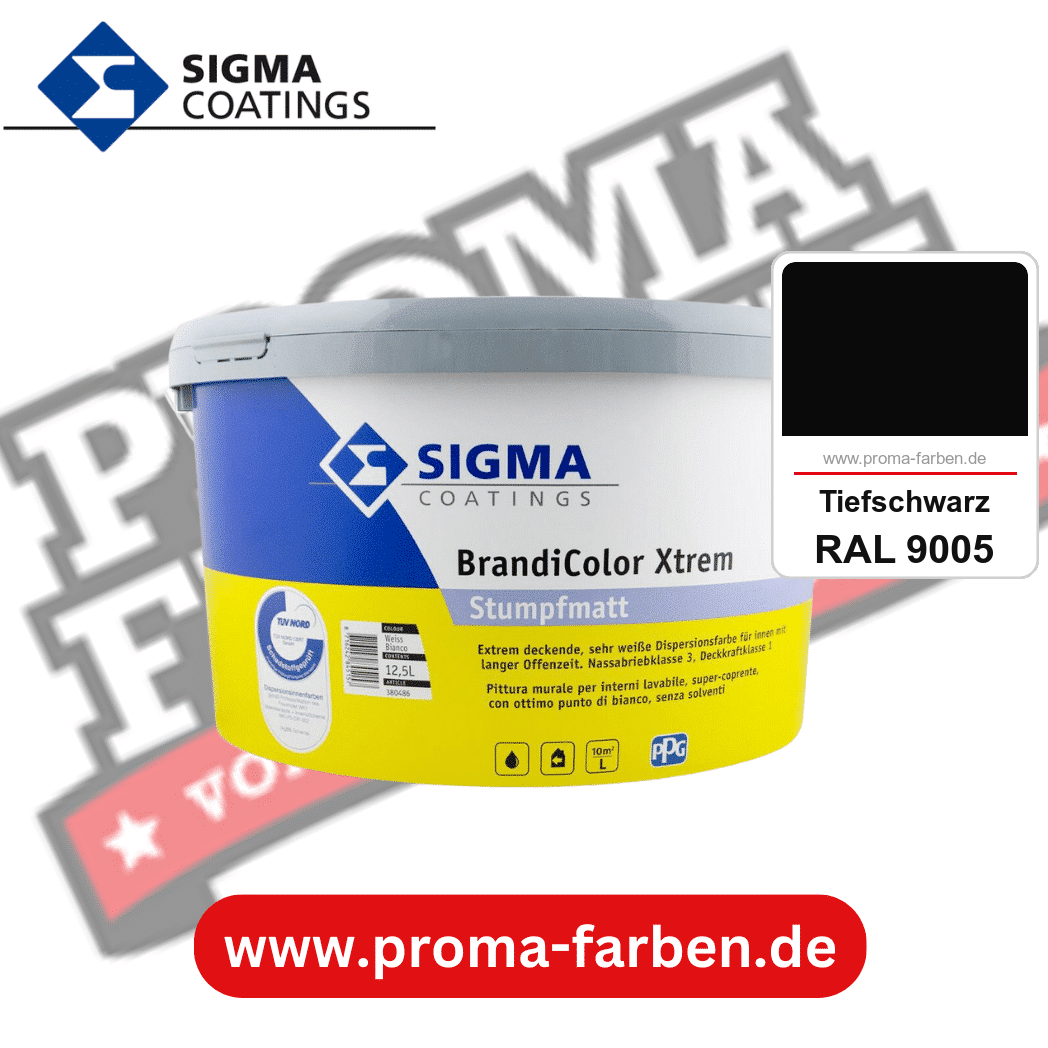 SIGMA Brandicolor Xtrem kaufen bei Proma Farben RAL 9005 Tiefschwarz