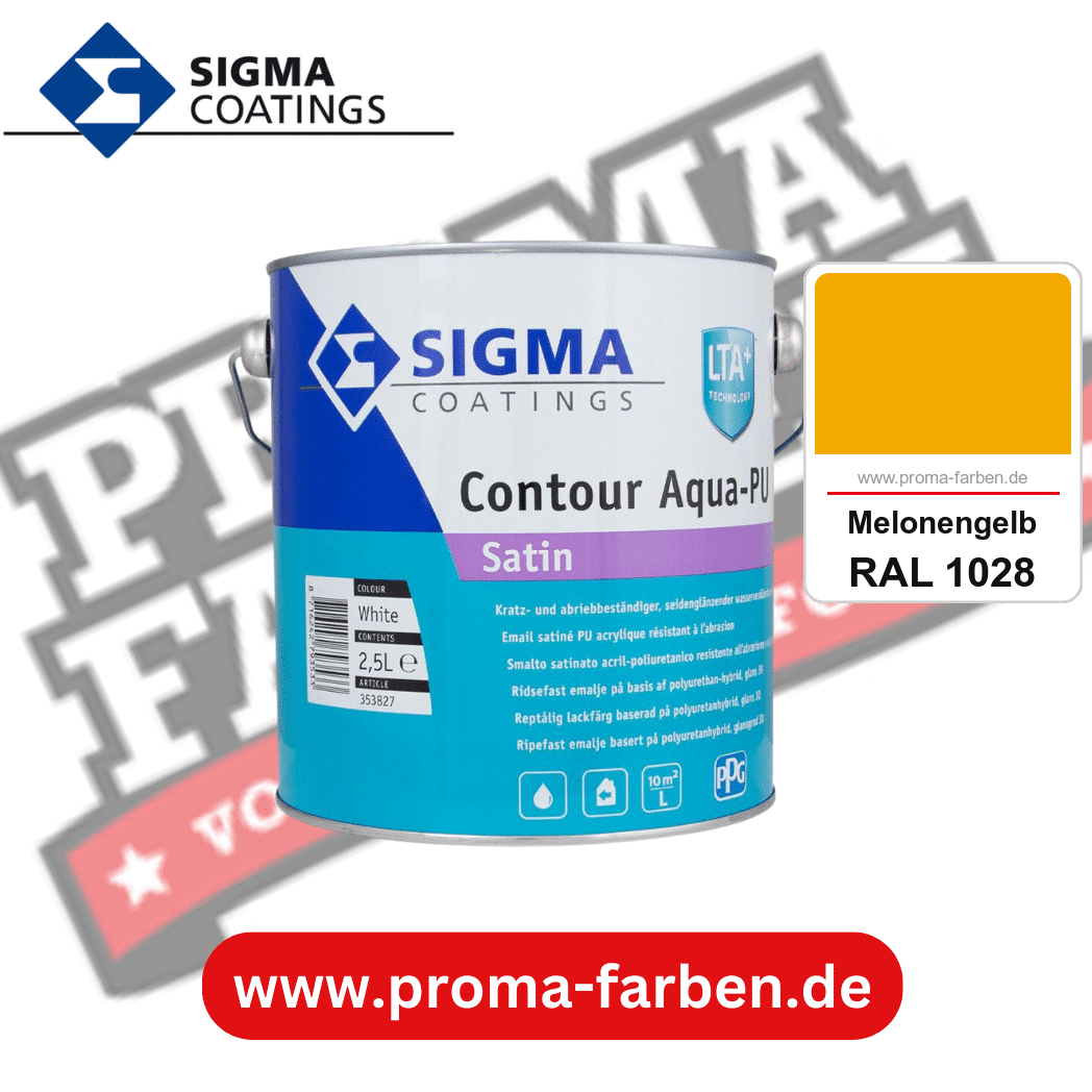 SIGMA Contour Aqua-PU Gloss kaufen bei Proma Farben RAL 1028 Melonengelb