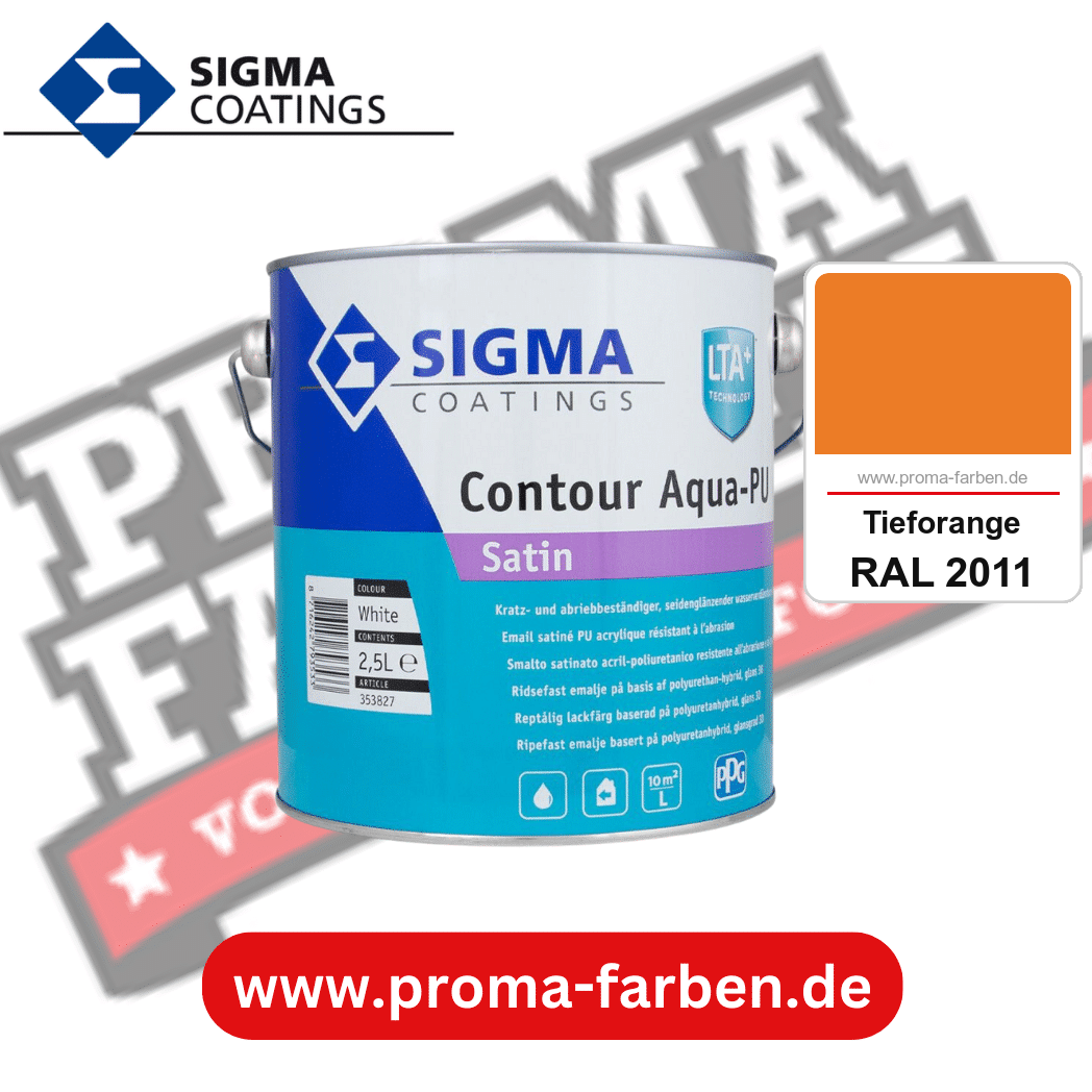 SIGMA Contour Aqua-PU Gloss kaufen bei Proma Farben RAL 2011 Tieforange