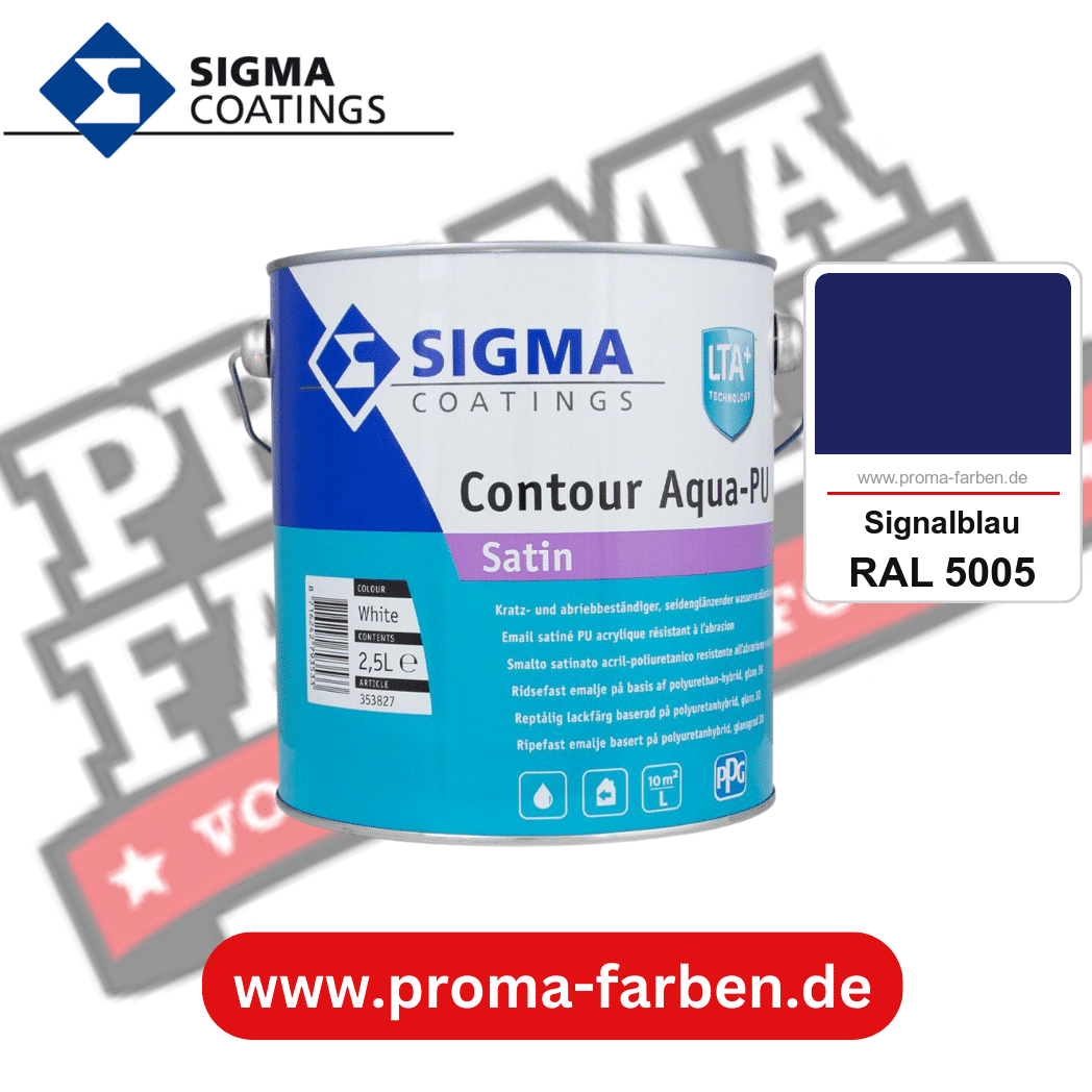 SIGMA Contour Aqua-PU Gloss kaufen bei Proma Farben RAL 5005 Signalblau