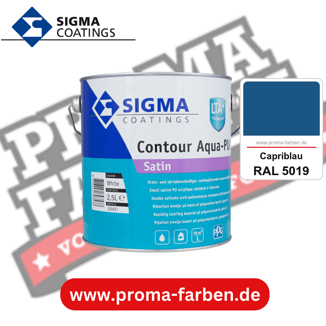 SIGMA Contour Aqua-PU Gloss kaufen bei Proma Farben RAL 5019 Capriblau