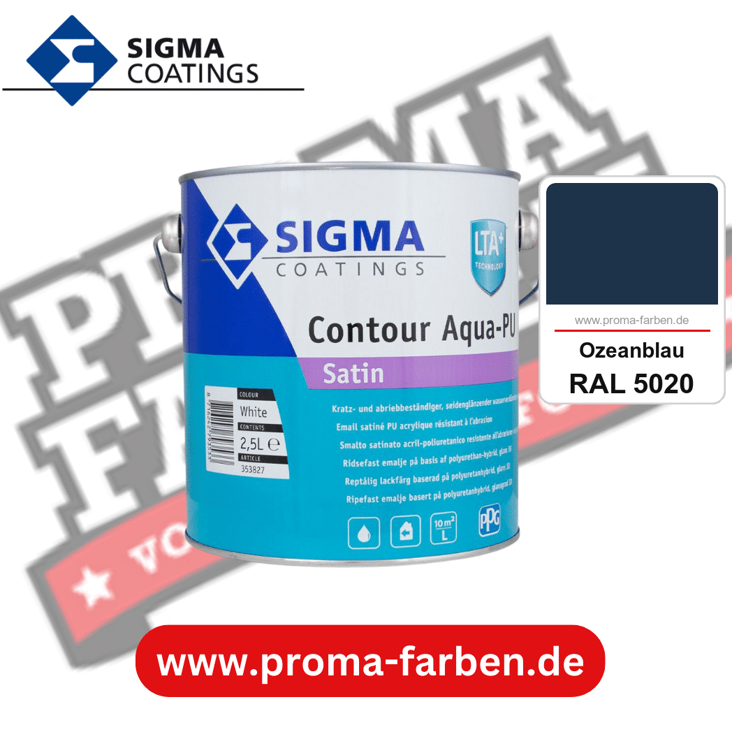 SIGMA Contour Aqua-PU Gloss kaufen bei Proma Farben RAL 5020 Ozeanblau