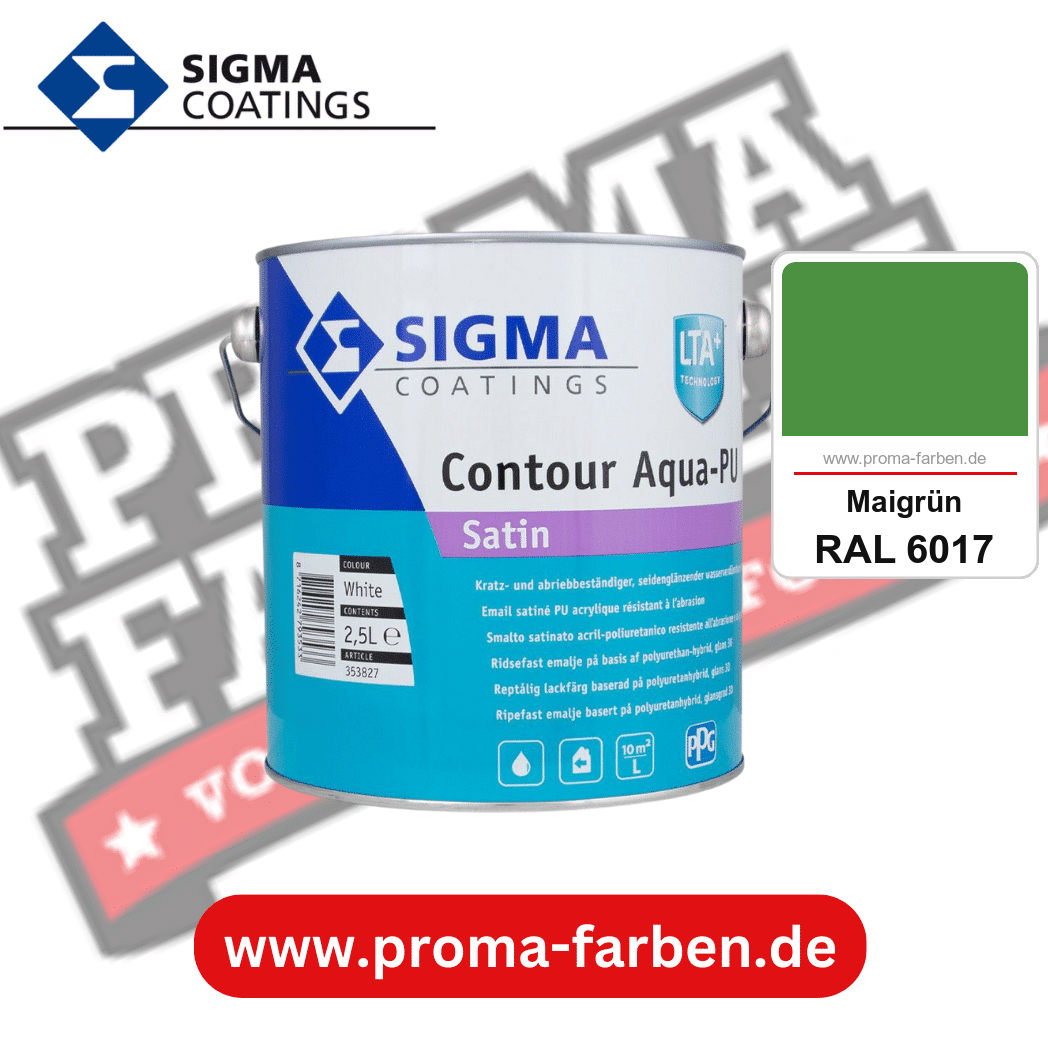 SIGMA Contour Aqua-PU Gloss kaufen bei Proma Farben RAL 6017 Maigrün
