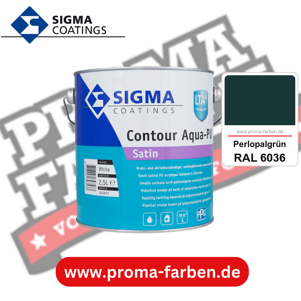 SIGMA Contour Aqua-PU Gloss kaufen bei Proma Farben RAL 6036 Perlopalgrün