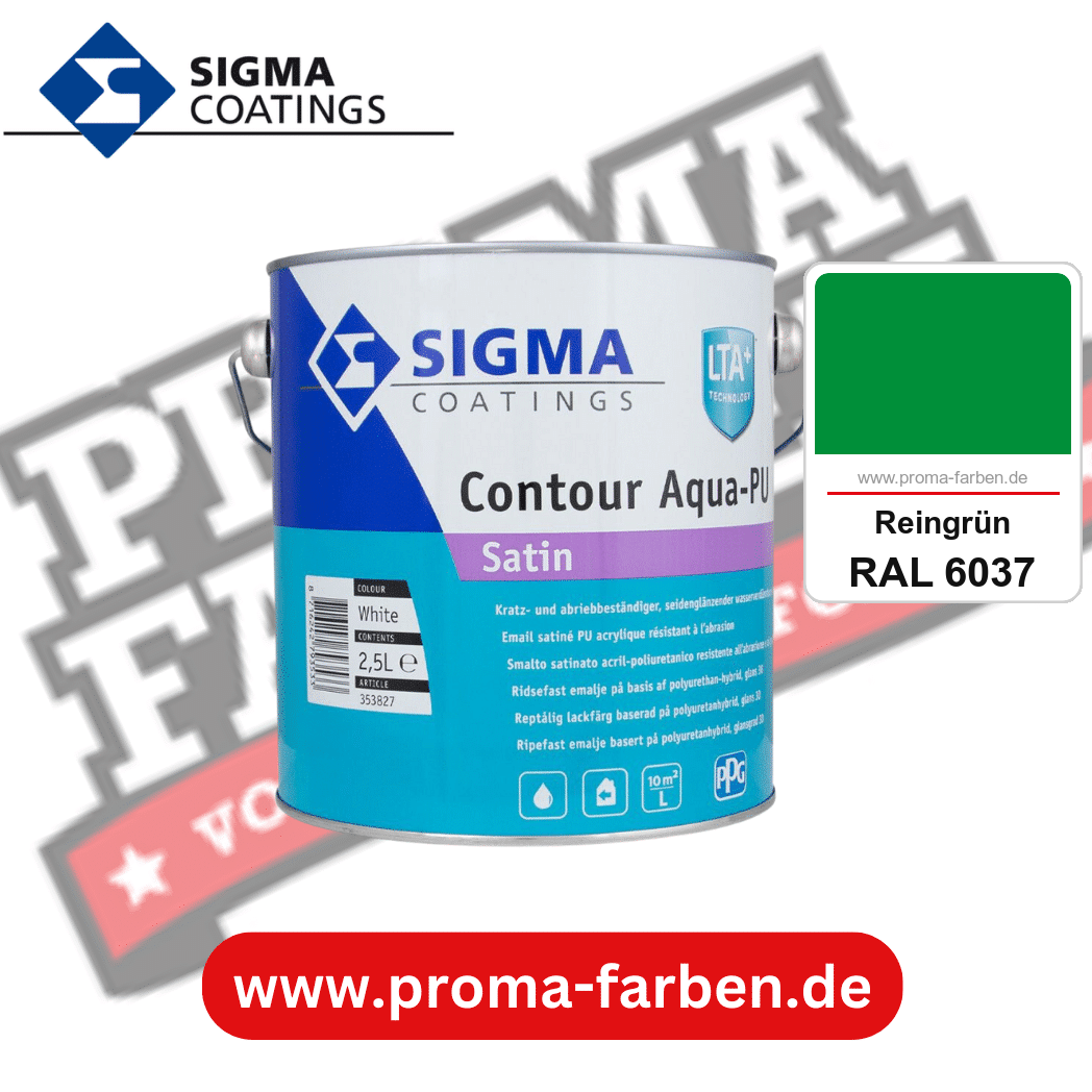 SIGMA Contour Aqua-PU Gloss kaufen bei Proma Farben RAL 6037 Reingrün